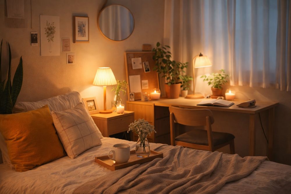 편안한 침실의 아늑한 공간