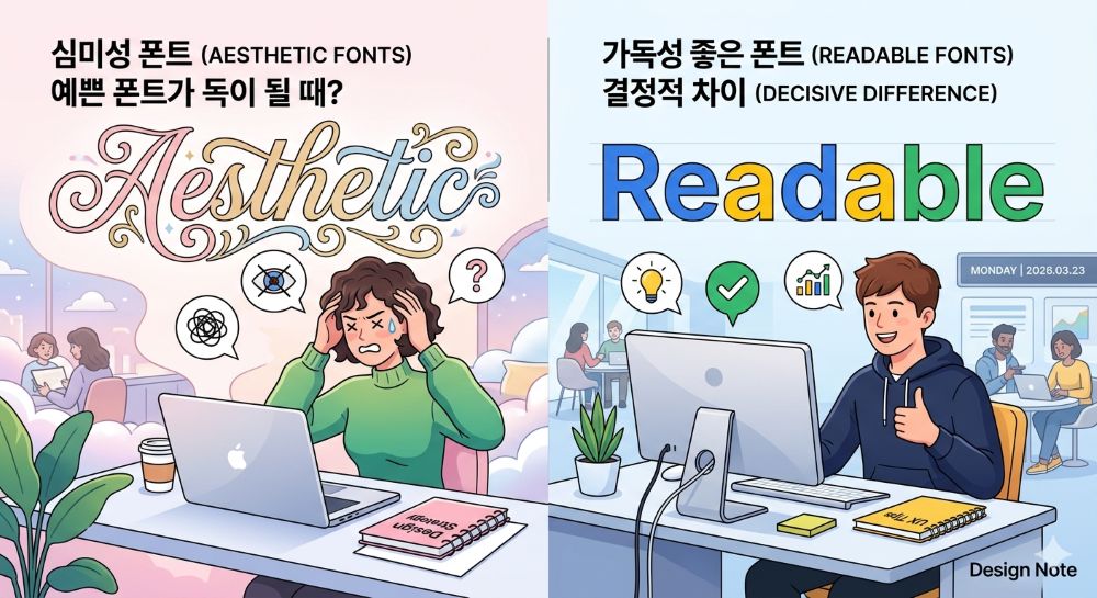 예쁜 폰트가 독이 될 때? 가독성 좋은 폰트와 심미성 폰트의 결정적 차이