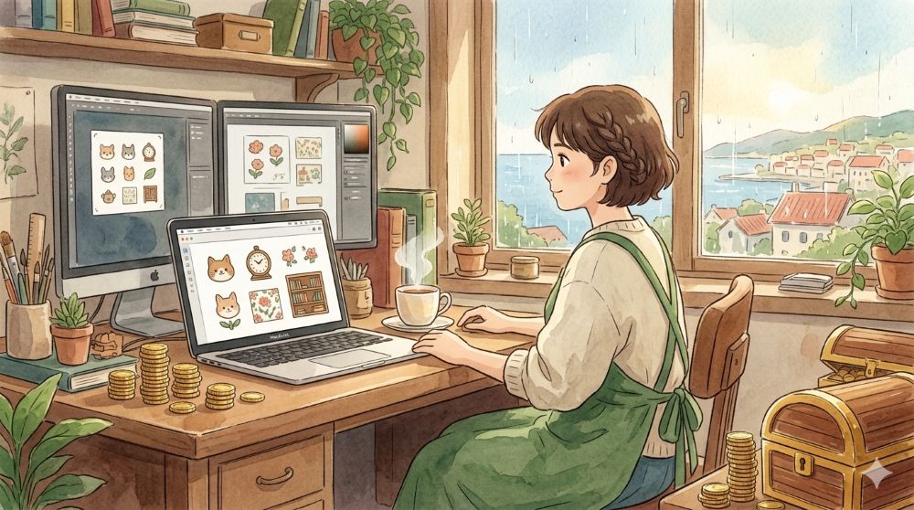 잠자는 동안에도 돈이 들어오는 디자이너 부업