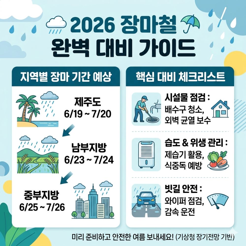 2026년 장마철 완벽 대비 가이드 카드뉴스