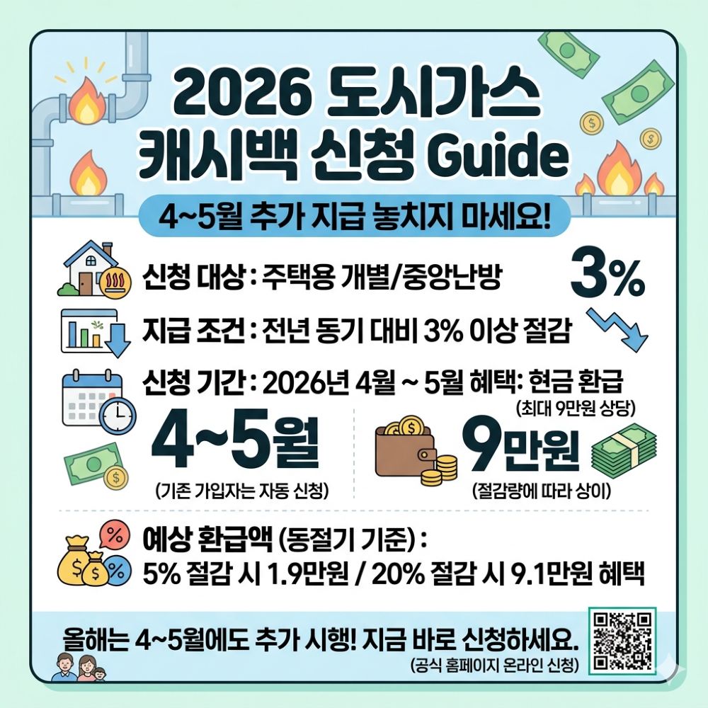 2026 도시가스캐시백 혜택 카드뉴스