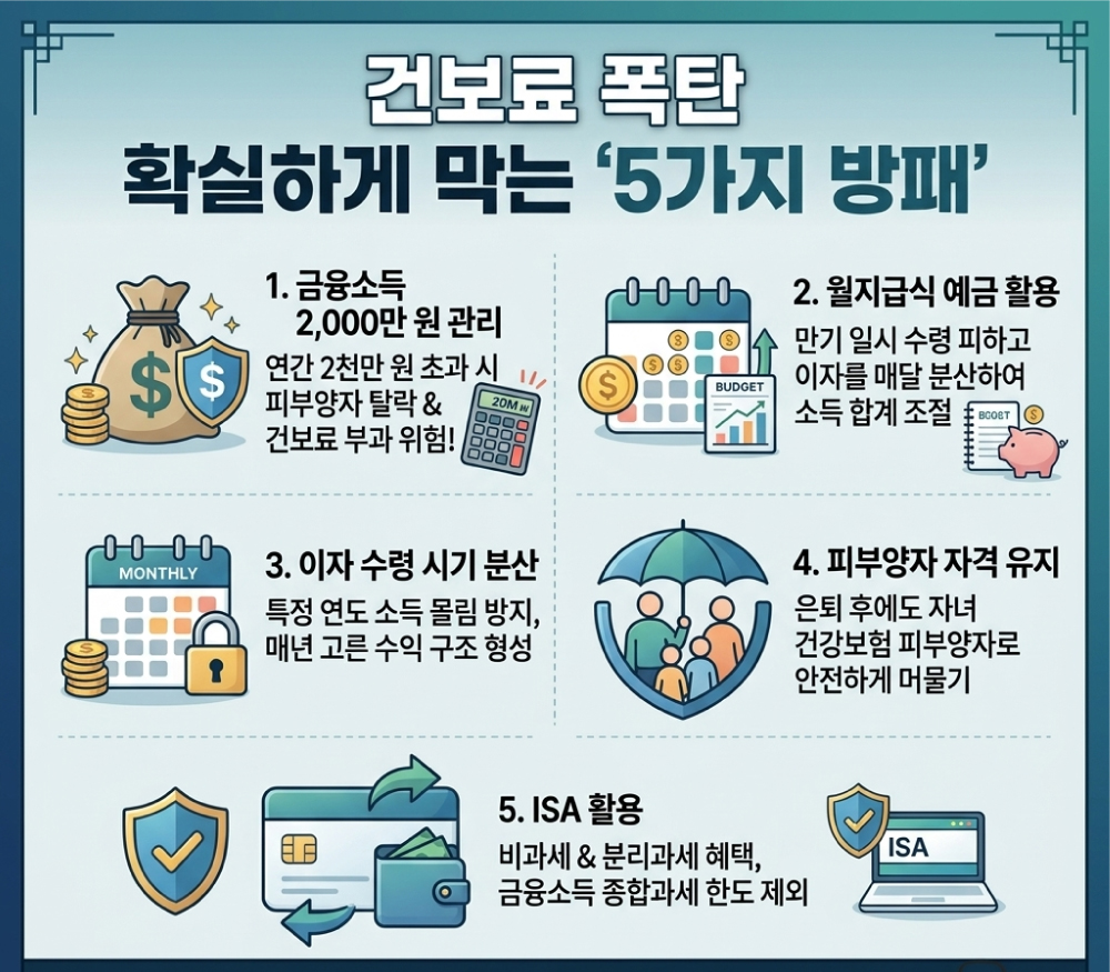 건보료 폭탄! 확실하게 막는 5가지 방패 카드뉴스 이미지