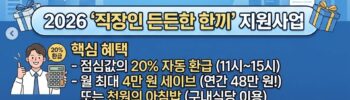 2026 직장인 든든한 한끼 지원사업 (인구감소지역혜택,중소기업근로자) 카드뉴스 이미지